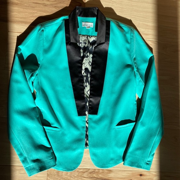 COVET Blazer Roll Cuff Contrast Lining - Picture 4 of 7